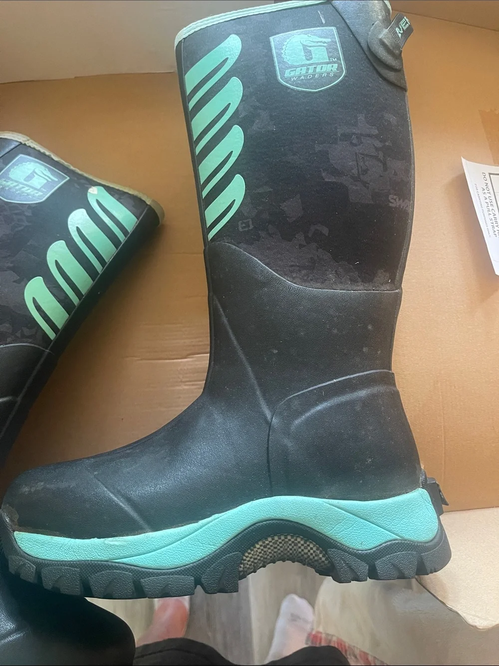 Women’s Black & Mint Outdoor Rain Boots